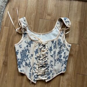 Floral Lace-Up Corset Stay